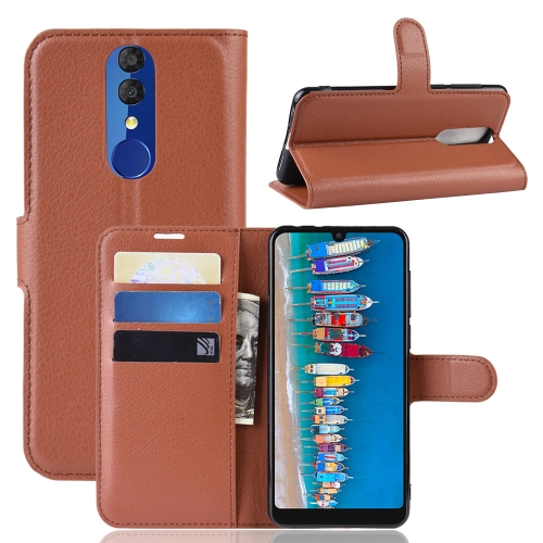 

Litchi Texture Horizontal Flip Leather Case for Alcatel 3 2019, with Holder & Card Slots & Wallet(Brown)