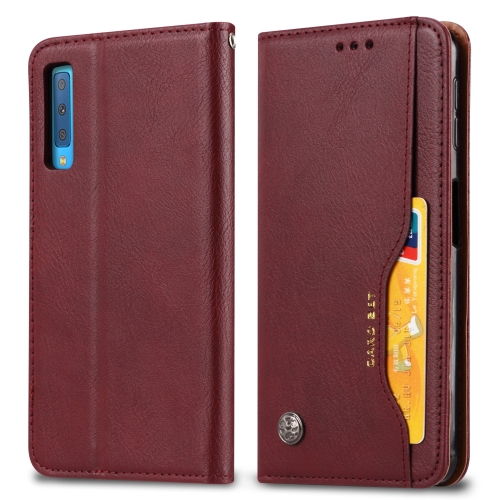 

Knead Skin Texture Horizontal Flip Leather Case for Samsung Galaxy A70, with Photo Frame & Holder & Card Slots & Wallet(Wine Red)