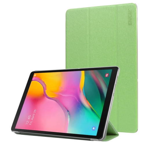 

ENKAY Silk Texture PU Leather + Plastic Bottom Case with Three-folding Holder for Galaxy Tab A 10.1 (2019) T510 / T515(Green)