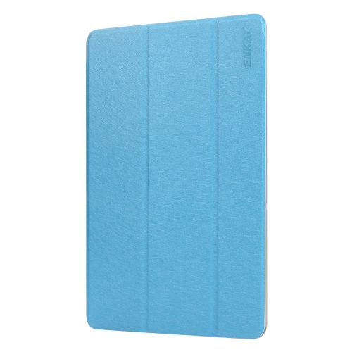 

ENKAY Silk Texture PU Leather + Plastic Bottom Smart Case with Three-folding Holder for Galaxy Tab S5e 10.5 T720 / T725(Light Blue)