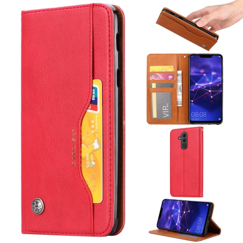 

Knead Skin Texture Horizontal Flip Leather Case for Huawei Mate 20 Lite, with Photo Frame & Holder & Card Slots & Wallet(Red)