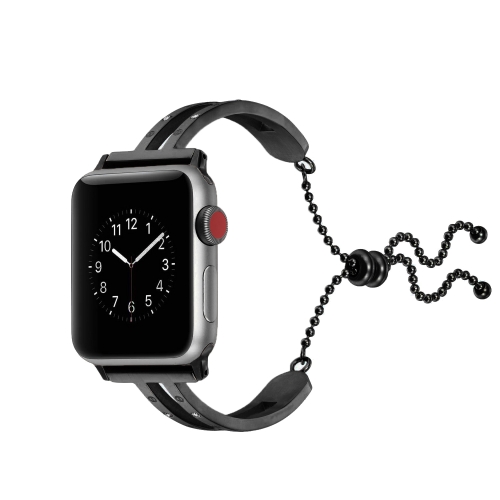 

For Apple Watch 3/2/1 42mm Universal Black Stainless Steel Bracelet Strap(Black)