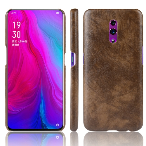 

Shockproof Litchi Texture PC + PU Case For Oppo Reno(Brown)