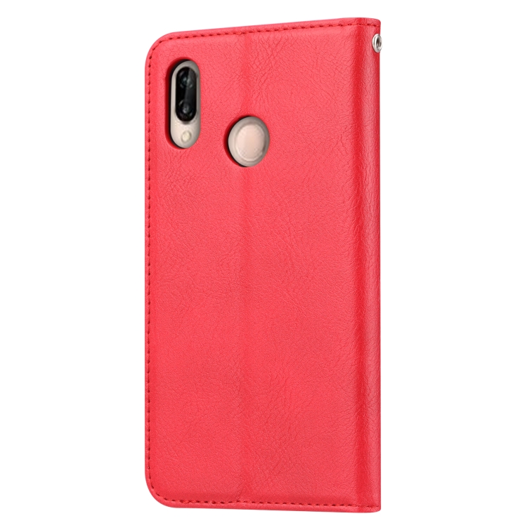

Knead Skin Texture Horizontal Flip Leather Case for Huawei Y6 (2019) / Y6 Pro（2019）/ Enjoy 9e, with Photo Frame & Holder & Card Slots & Wallet(Red)