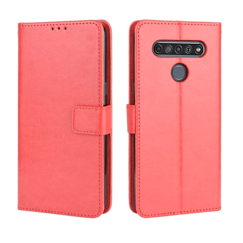 

For LG K41S / K51S Retro Crazy Horse Texture Horizontal Flip Leather Case, with Holder & Card Slots & Photo Frame(Red)