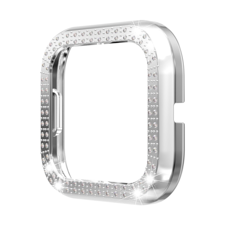 

For Fitbit versa 2 PC Double-row Diamond-encrusted Protective Shell(Silver)
