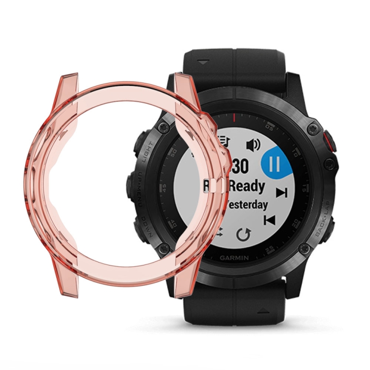 

Suitable for Garmin Fenix 5 & 5 Plus transparent TPU Silica Gel Watch Case(Transparent orange)