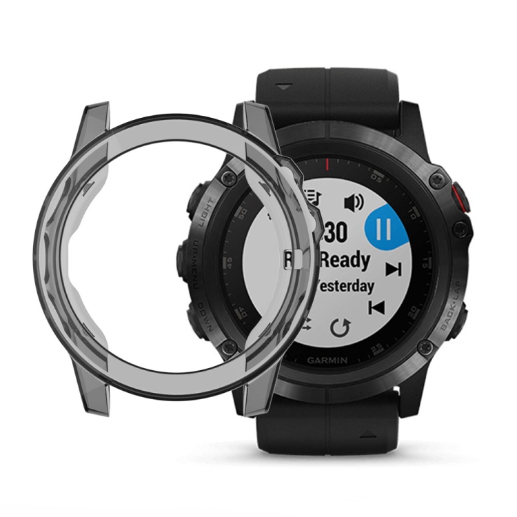

Suitable for Garmin Fenix 5 & 5 Plus transparent TPU Silica Gel Watch Case(Transparent black)