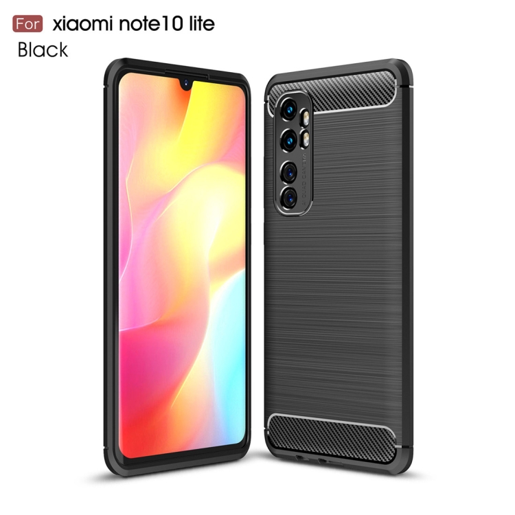 

For Xiaomi Mi Note 10 Lite Brushed Texture Carbon Fiber TPU Case(Black)
