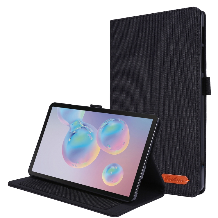 

For Samsung Galaxy Tab A 8.4 (2020) Horizontal Flip TPU + Fabric PU Leather Protective Case with Name Card Clip(Black)