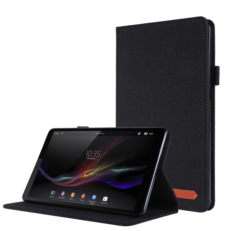 

For Lenovo Tab M8 Horizontal Flip TPU + Fabric PU Leather Protective Case with Name Card Clip(Black)