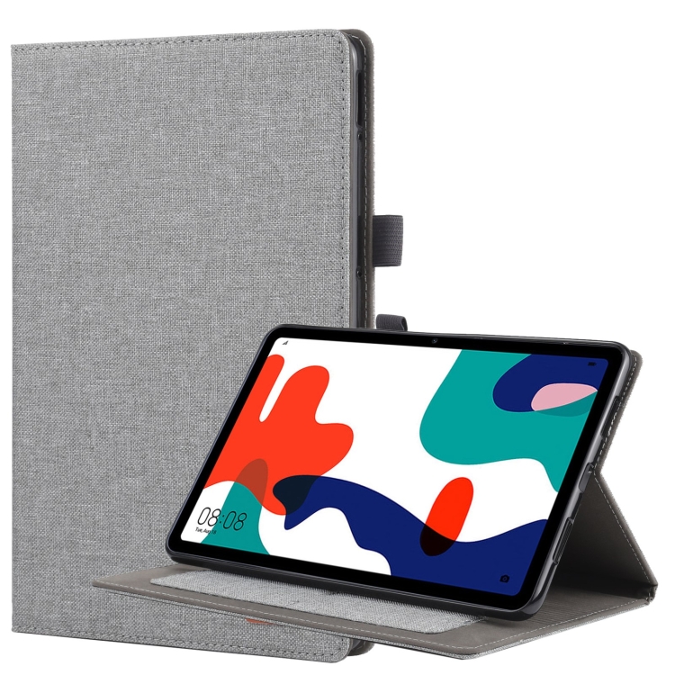 

For Huawei Matepad 10.4 Horizontal Flip TPU + Fabric PU Leather Protective Case with Name Card Clip(Grey)