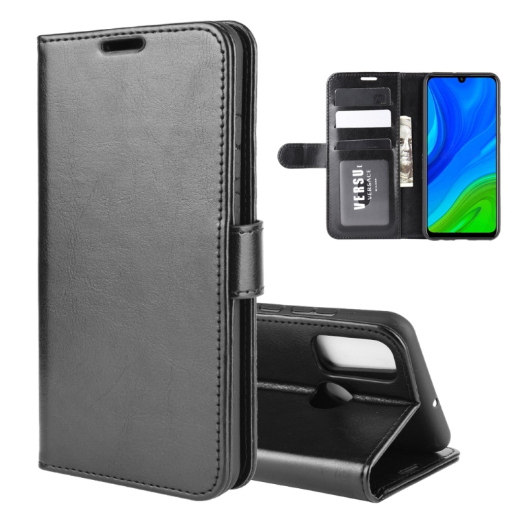 

For Huawei P smart 2020 R64 Texture Single Horizontal Flip Protective Case with Holder & Card Slots & Wallet& Photo Frame(Black)