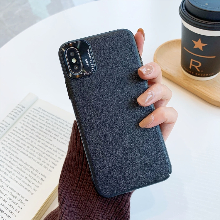 

For iPhone XS/X All-Inclusive Pure Prime Skin Plastic Case with Lens Ring Protection Cover(Black)