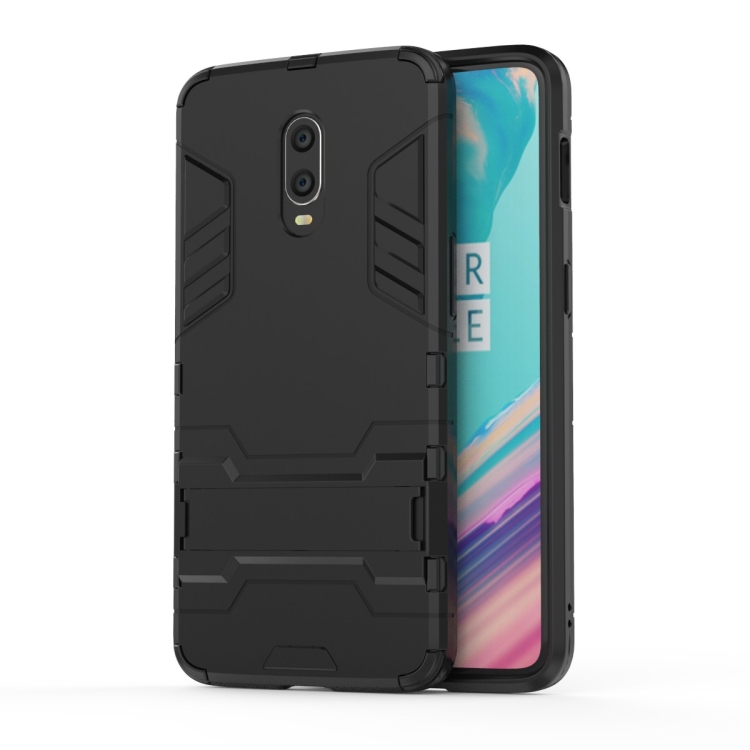 

Shockproof PC + TPU Case for 一加7 / 一加6T , with Holder(Black)