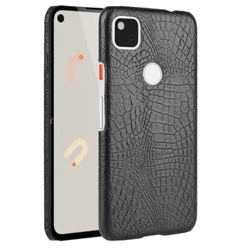 

For Google Pixel 4a Shockproof Crocodile Texture PC + PU Case(Black)