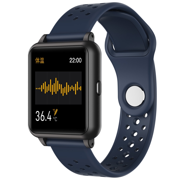 

P29 1.3inch IPS Color Screen Smart Watch IP67 Waterproof,Support Temperature Monitoring/Heart Rate Monitoring/Blood Pressure Monitoring/Blood Oxygen Monitoring/Sleep Monitoring(Blue&Black)