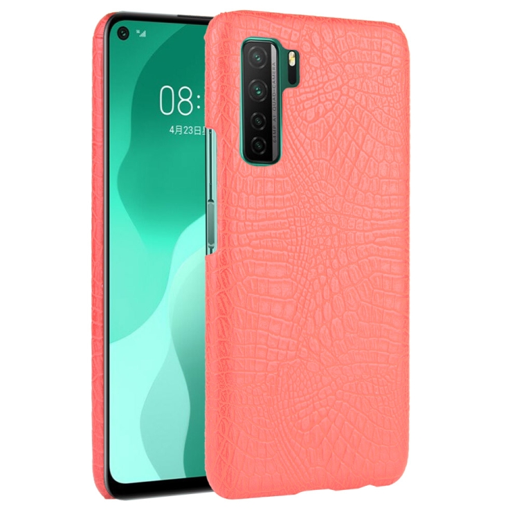 

For Huawei P40 LITE 5G/Nova 7 SE Shockproof Crocodile Texture PC + PU Case(Red)
