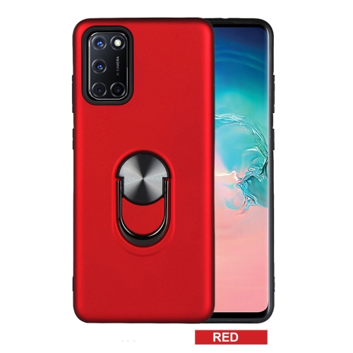 

For OPPO A72 / A52 / A92 360 Rotary Multifunctional Stent PC+TPU Case with Magnetic Invisible Holder(Red)