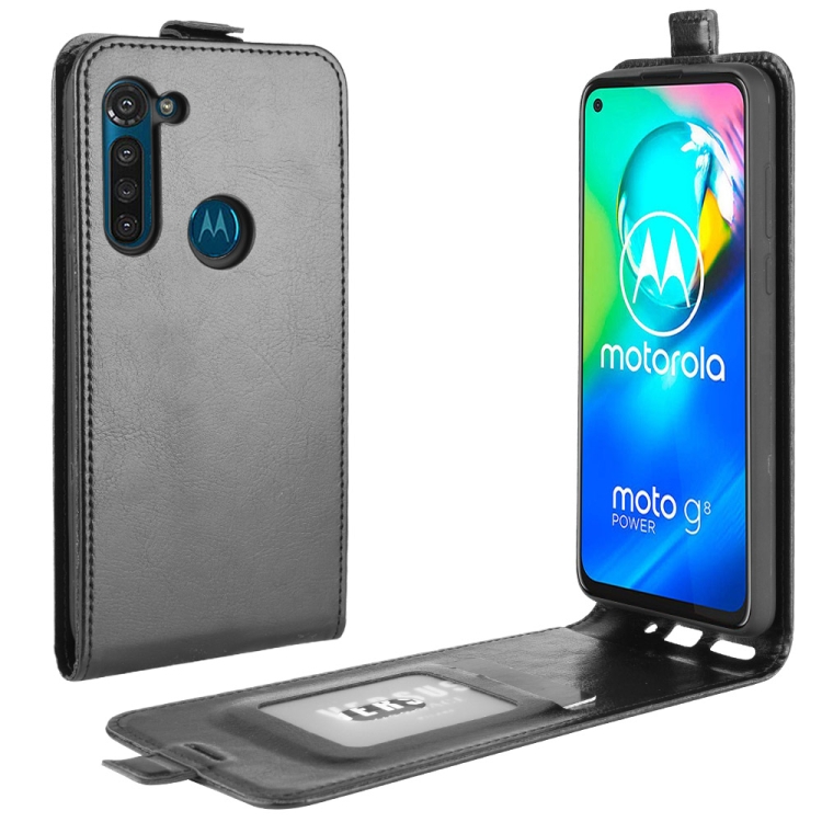 

For Motorola Moto G8 Power R64 Texture Single Vertical Flip Leather Protective Case with Card Slots & Photo Frame(Black)