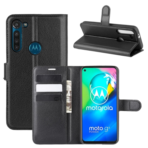 

For Motorola Moto G8 Power Litchi Texture Horizontal Flip Protective Case with Holder & Card Slots & Wallet(Black)