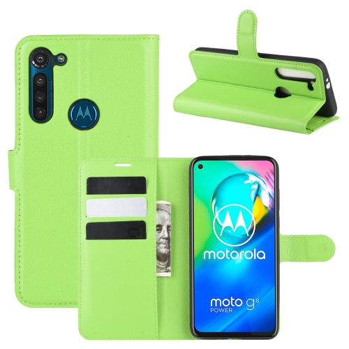 

For Motorola Moto G8 Power Litchi Texture Horizontal Flip Protective Case with Holder & Card Slots & Wallet(Green)