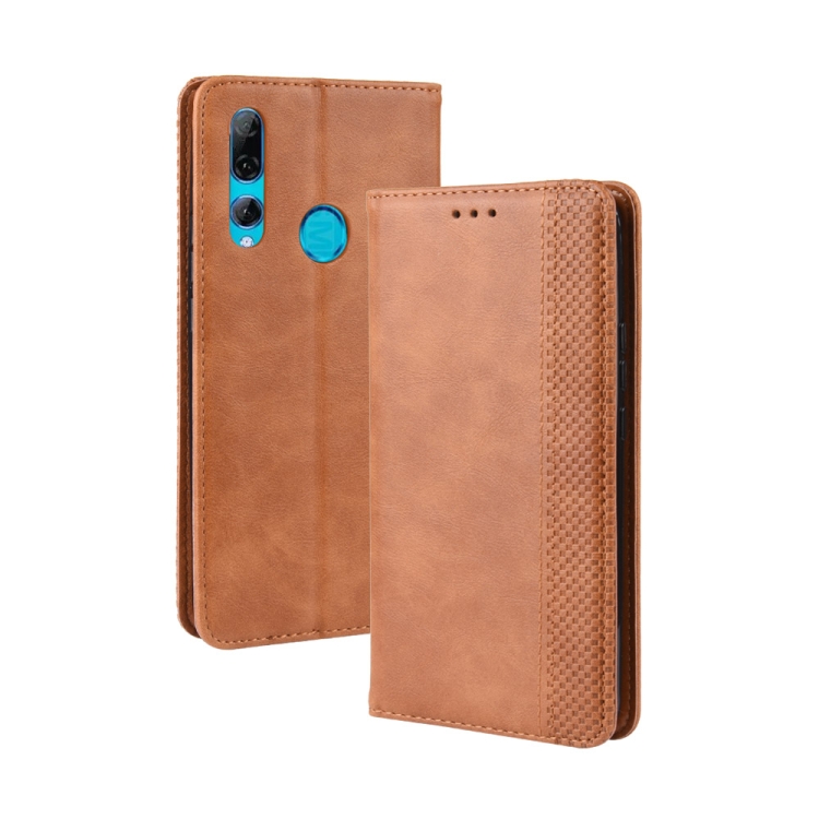 

Magnetic Buckle Retro Crazy Horse Texture Horizontal Flip Leather Case for HUAWEI Y9 PRIME 2019, with Holder & Card Slots & Photo Frame(Brown)