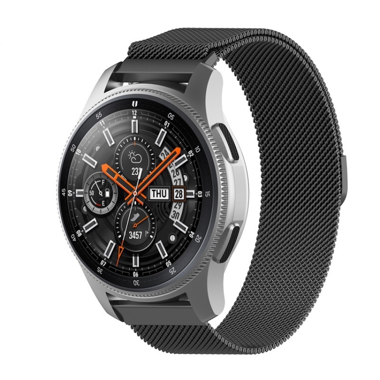 

For Honor Magic Watch 2 / Galaxy Active2 Milan Stainless Steel Mesh Strap 22MM(Black)