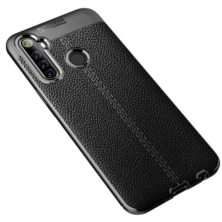 

For OPPO Realme 6i Litchi Texture TPU Shockproof Case(Black)