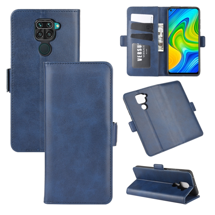 

For Xiaomi Redmi Note 9/10X 4G Dual-side Magnetic Buckle Horizontal Flip Leather Case with Holder & Card Slots & Wallet(Dark Blue)