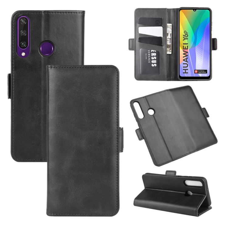 

For Huawei Y6p Dual-side Magnetic Buckle Horizontal Flip Leather Case with Holder & Card Slots & Wallet(Black)