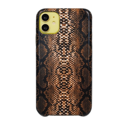 

For iPhone 11 Snake Skin Pattern PU+PVC Material Shockproof Mobile Protective Case(Light Brown)