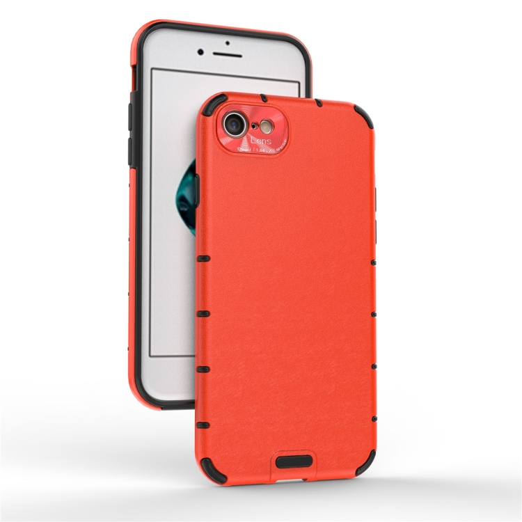 

For iPhone 8 / 7 Shockproof Grain PC + TPU Case(Red)