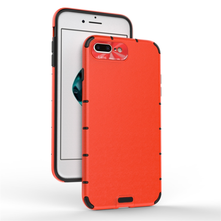 

For iPhone 8 Plus / 7 Plus Shockproof Grain PC + TPU Case(Red)