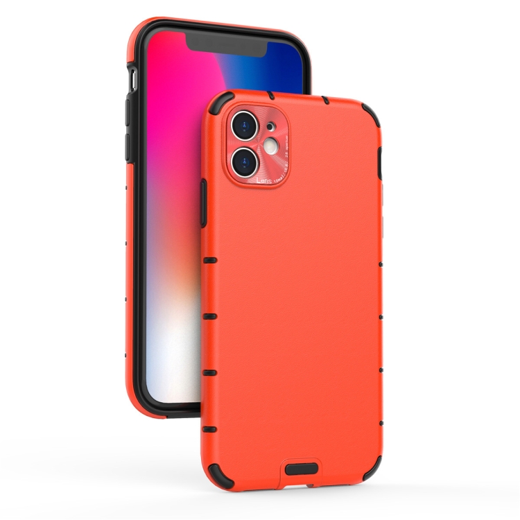 

For iPhone 11 Pro Max Shockproof Grain PC + TPU Case(Red)