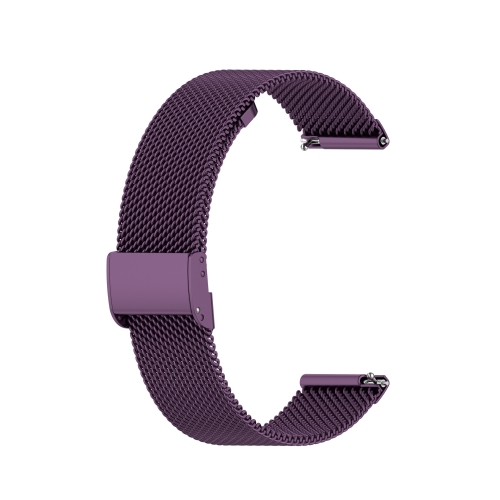 

For Huawei GT/GT2 46mm/ Galaxy Watch 46mm/ Fossil Fossil Gen 5 Carlyle 46mm Stainless Steel Mesh Watch Wrist Strap 22MM(Purple)