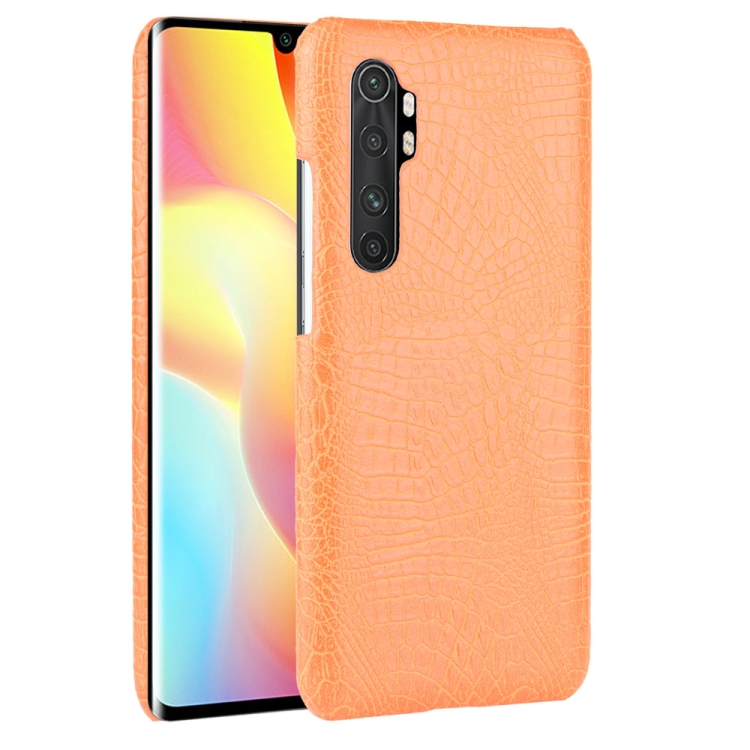 

For Xiaomi Mi Note 10 Lite Shockproof Crocodile Texture PC + PU Case(Orange)