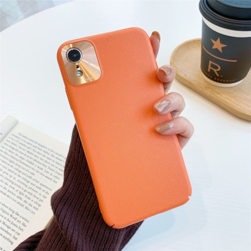 

For iPhone XR All-Inclusive Pure Prime Skin Plastic Case with Lens Ring Protection Cover(Orange)