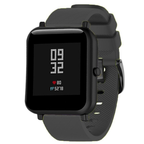 

20mm For Huami Amazfit GTS / Samsung Galaxy Watch Active 2 / Gear Sport Silicone Strap(Black)