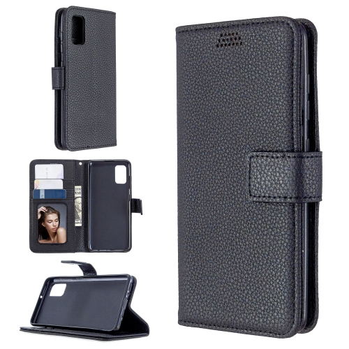 

For Samsung Galaxy A41 Litchi Texture Horizontal Flip Leather Case with Holder & Card Slots & Wallet & Photo Frame(Black)