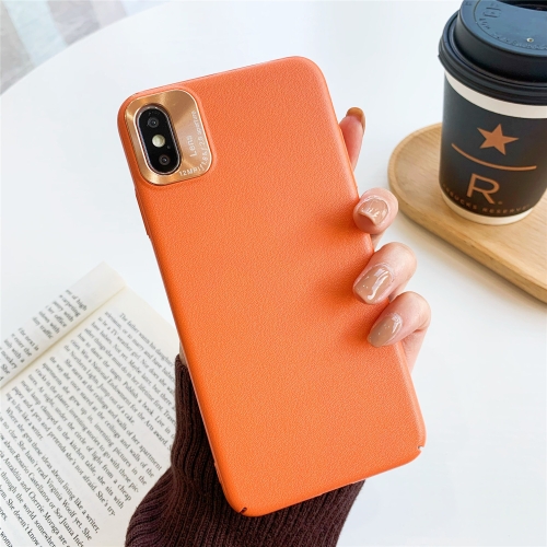 

For iPhone XS Max All-Inclusive Pure Prime Skin Plastic Case with Lens Ring Protection Cover(Orange)