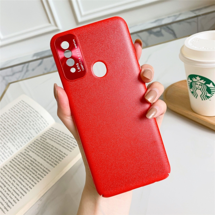 

For OPPO A8 All-Inclusive Pure Prime Skin Plastic Case with Lens Ring Protection Cover(Red)