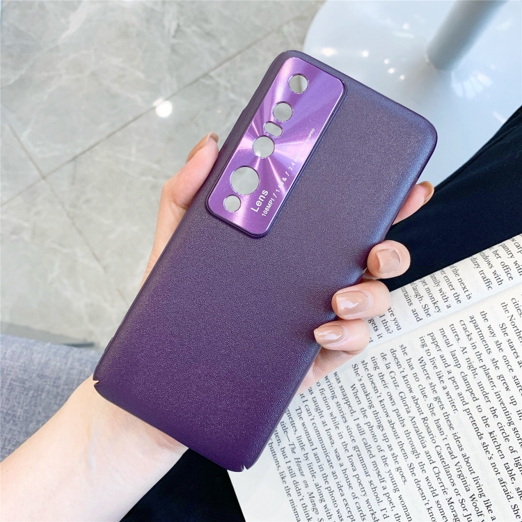 

For Xiaomi Mi 10 All-Inclusive Pure Prime Skin Plastic Case with Lens Ring Protection Cover(Purple)