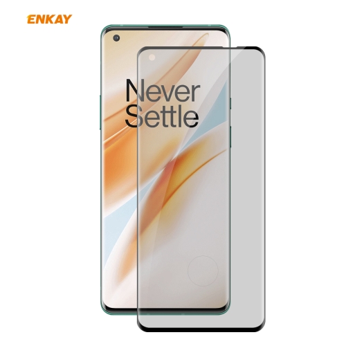

For OnePlus 8 Pro ENKAY Hat-Prince 0.26mm 9H 3D Curved Heat Bending Privacy Anti-spy Full Screen Tempered Glass Film