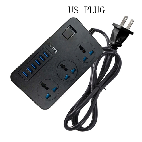 

T09 3000W High Power Multi-Function Plug-in 3-Hole International Universal Jack + 6 USB Intelligent Charging US PLUG