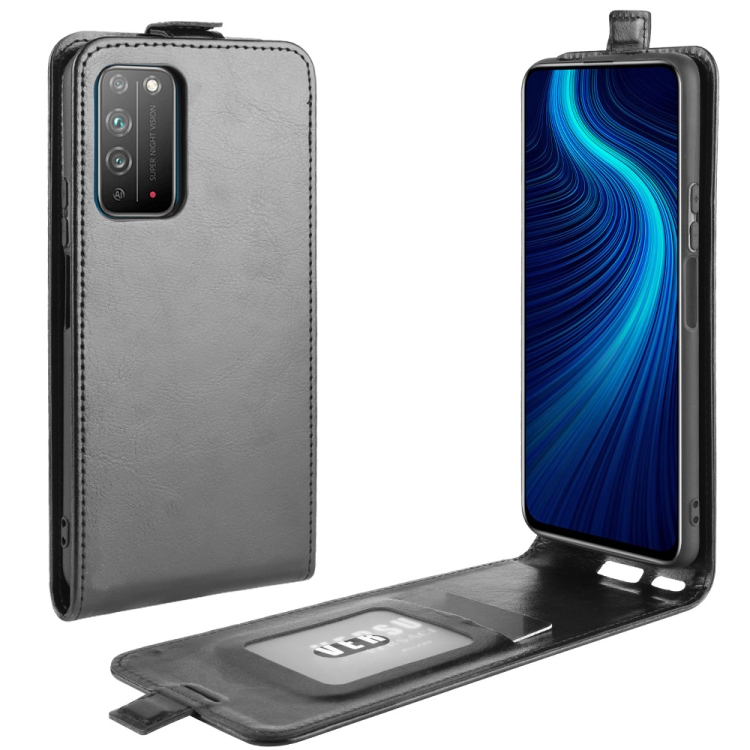 

For Huawei Honor X10 5G R64 Texture Single Vertical Flip Leather Protective Case with Card Slots & Photo Frame(Black)