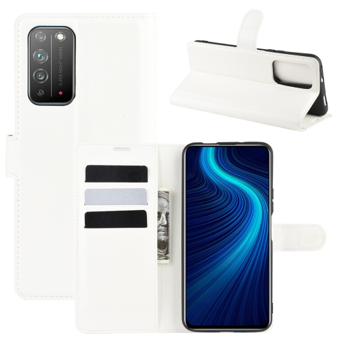 

For Huawei Honor X10 5G Litchi Texture Horizontal Flip Protective Case with Holder & Card Slots & Wallet(White)