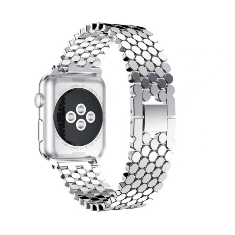 

For Apple Watch Series 5 & 4 44mm / 3 & 2 & 1 42mm Honeycomb Stainless Steel Watchband Strap(Silver)