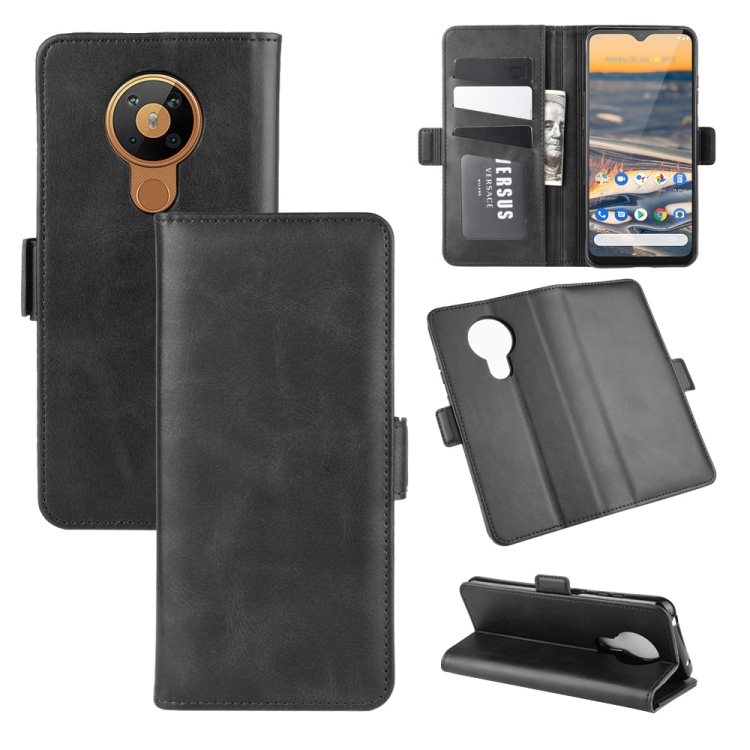 

For Nokia 5.3 Dual-side Magnetic Buckle Horizontal Flip Leather Case with Holder & Card Slots & Wallet(Black)