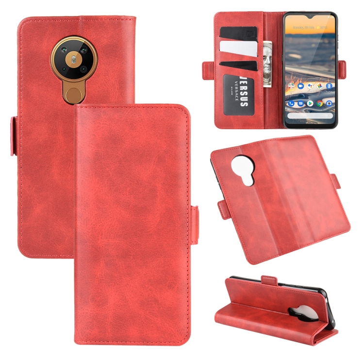 

For Nokia 5.3 Dual-side Magnetic Buckle Horizontal Flip Leather Case with Holder & Card Slots & Wallet(Red)